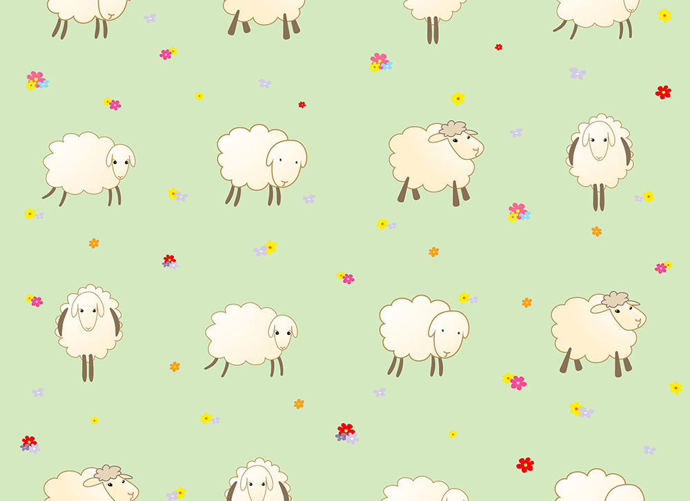 carta pecorelle su fondo verde chiaro