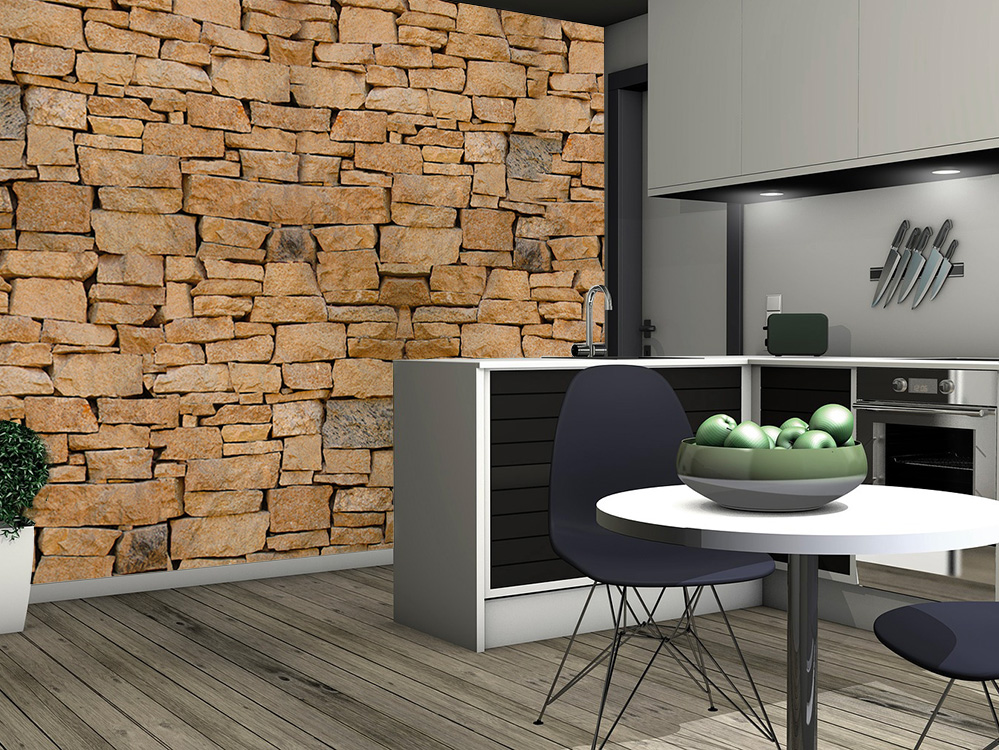 rendi speciale la tua cucina con un effetto muro rustico